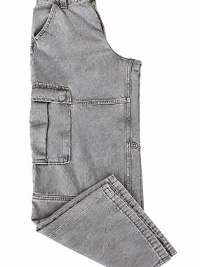 H&M Kid Gray Relaxed Cargo Jeans